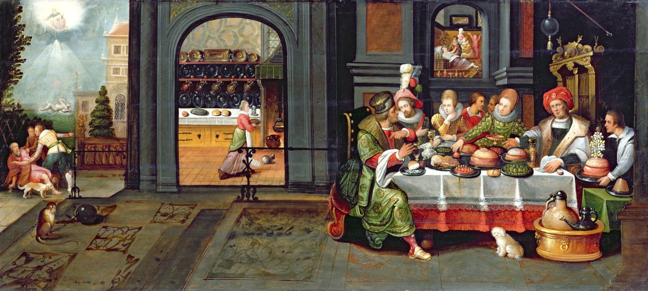 Lasarus i den rike mannens hus, 1610 av Hieronymus II Francken