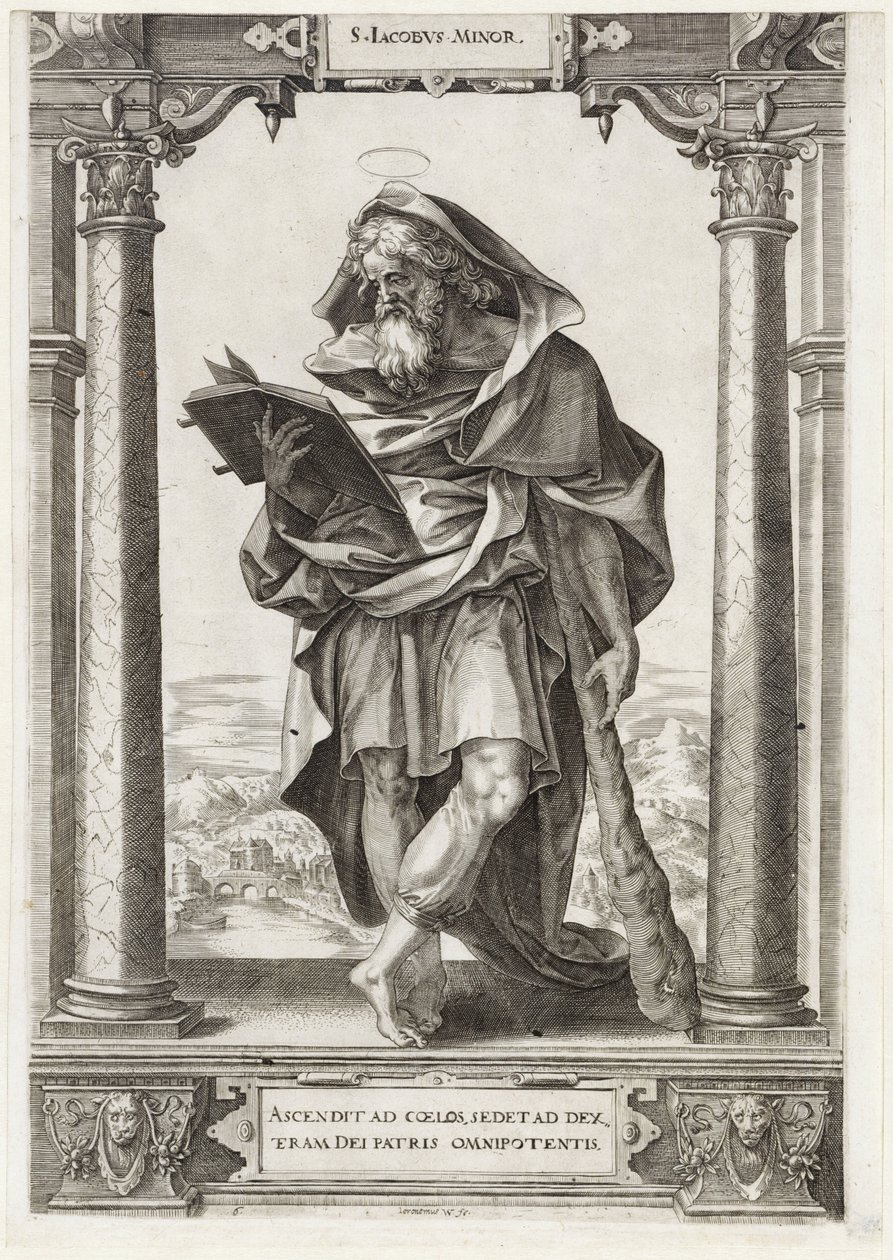 H. James den mindre S. Iacobvs Minor (titel på objekt) Kristus och de tolv apostlarna och St. Paulus (serietitel) av Hieronymus Wierix