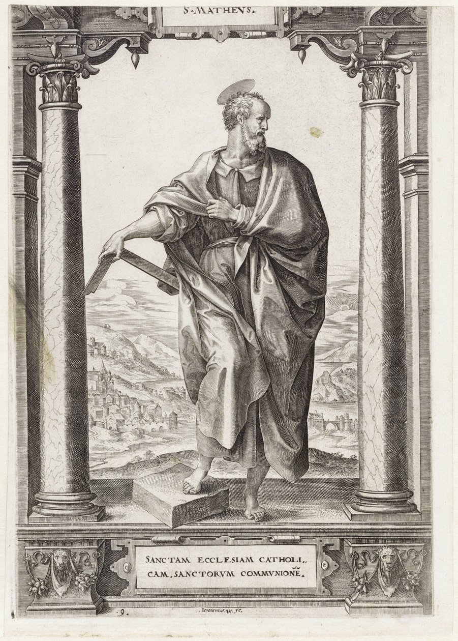 H. Matthew S. Mathevs (titel på objekt) Kristus och de tolv apostlarna och St. Paulus (serietitel) av Hieronymus Wierix