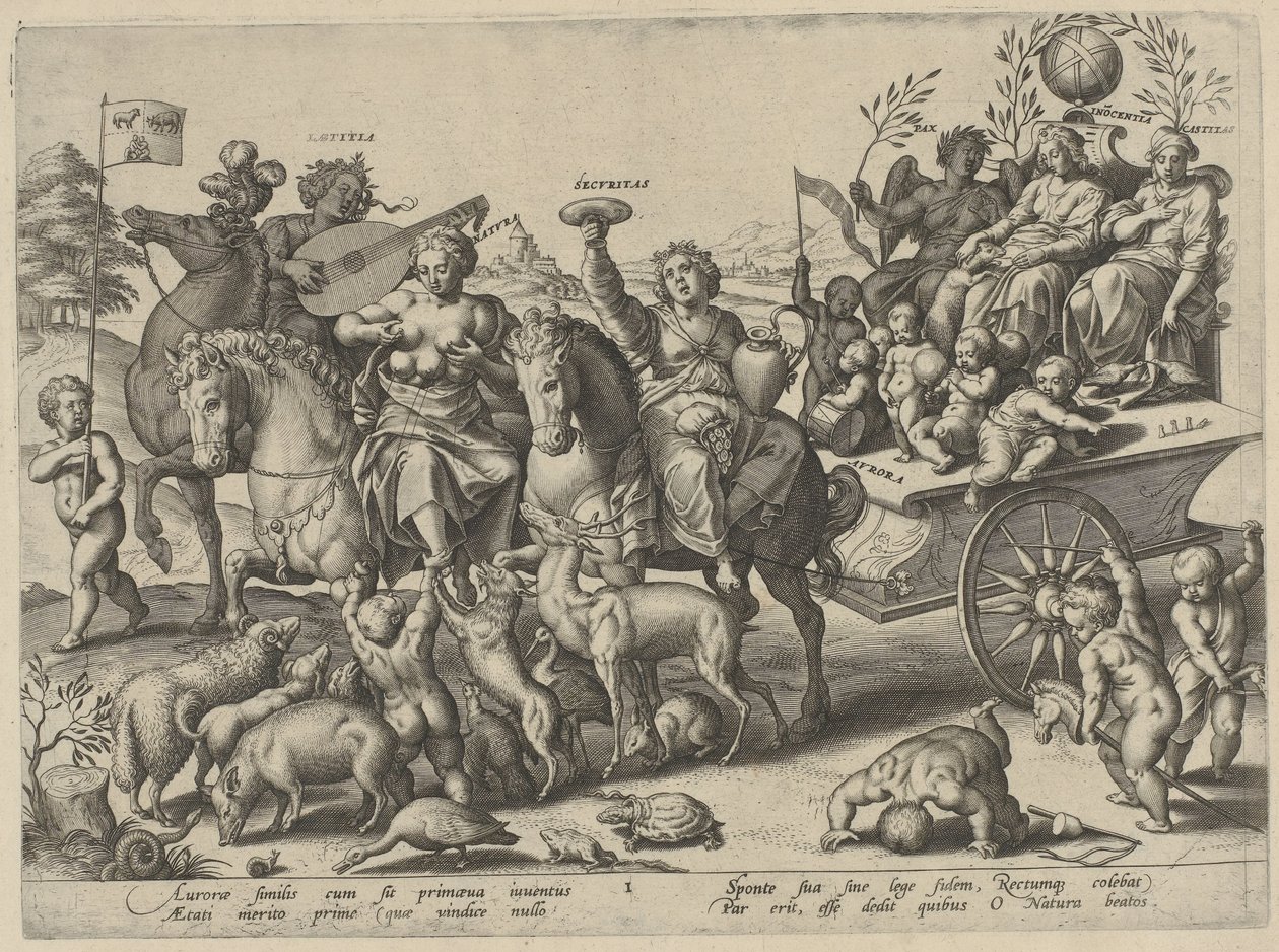 barndom The Four Ages of Man and Death (serietitel) av Hieronymus Wierix