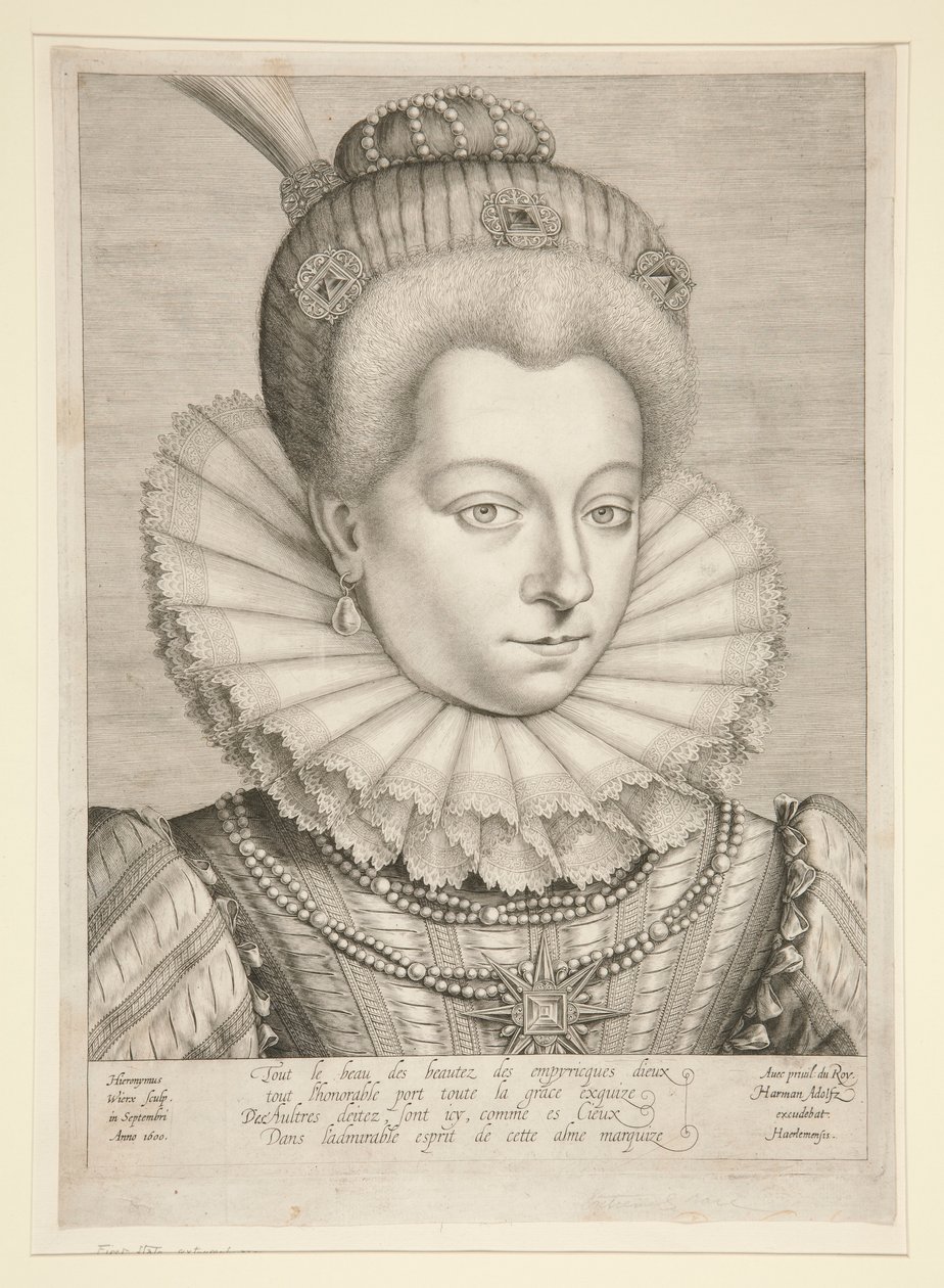 Porträtt av Catherine Henriette de Balzac D av Hieronymus Wierix