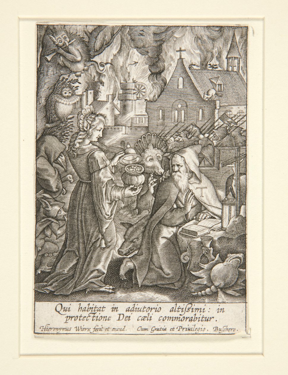 Sankt Antonius frestelse av Hieronymus Wierix
