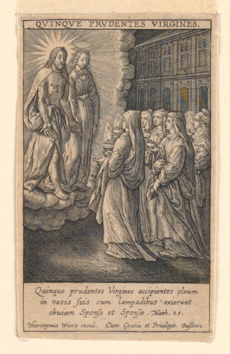 The Five Wise Virgins, från sviten "Speculum Virginitatis" av Hieronymus Wierix