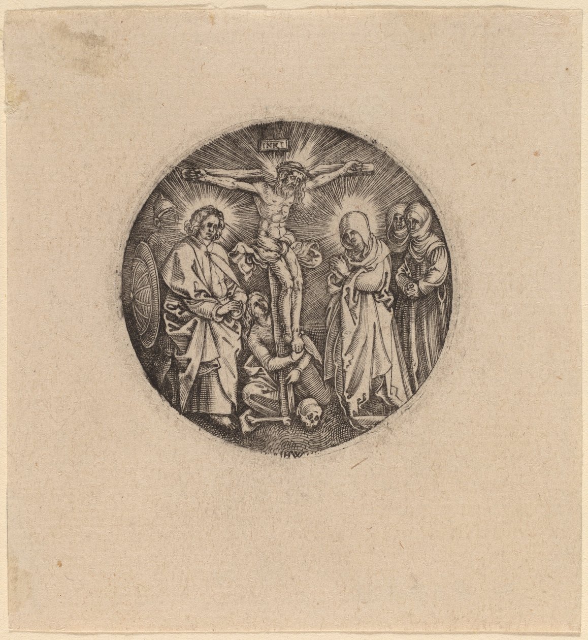 Korsfästelsen kallades Maxmilians svärd av Hieronymus Wierix and Antonie Wierix after Albrecht Dürer