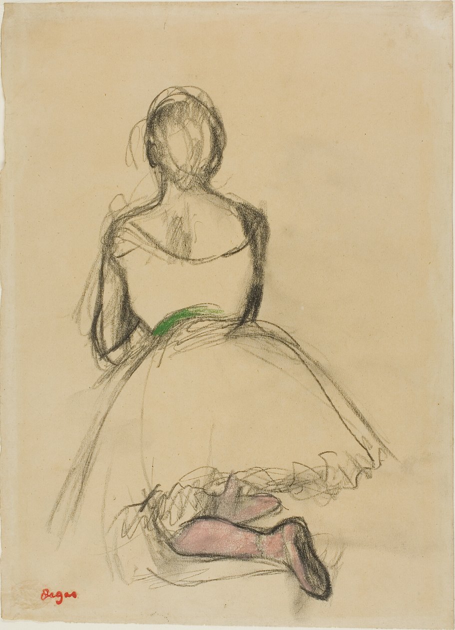 Knästående dansare, sedd bakifrån av Hilaire Germain Edgar Degas