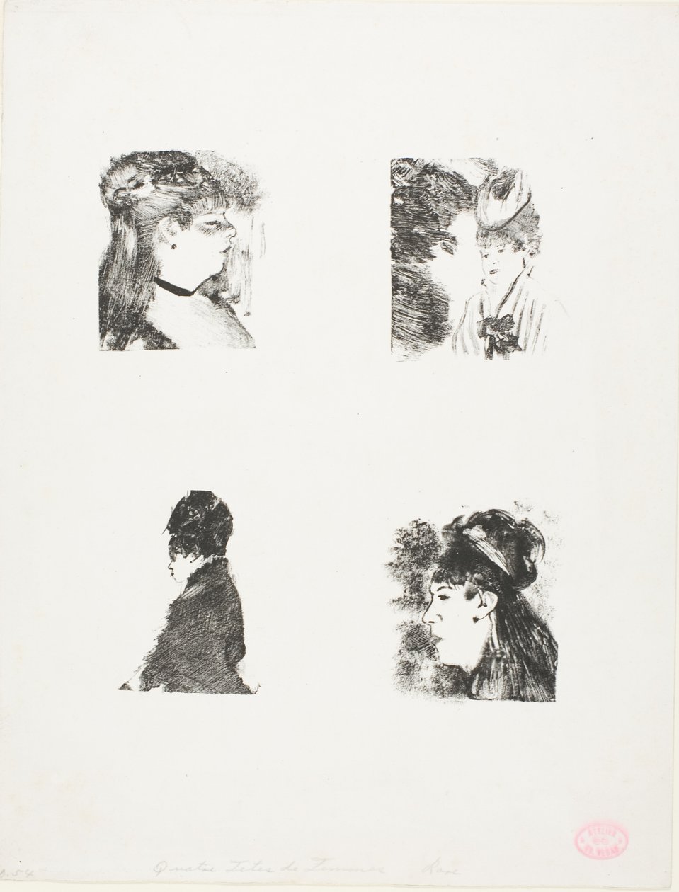 Fyra kvinnohuvuden av Hilaire Germain Edgar Degas