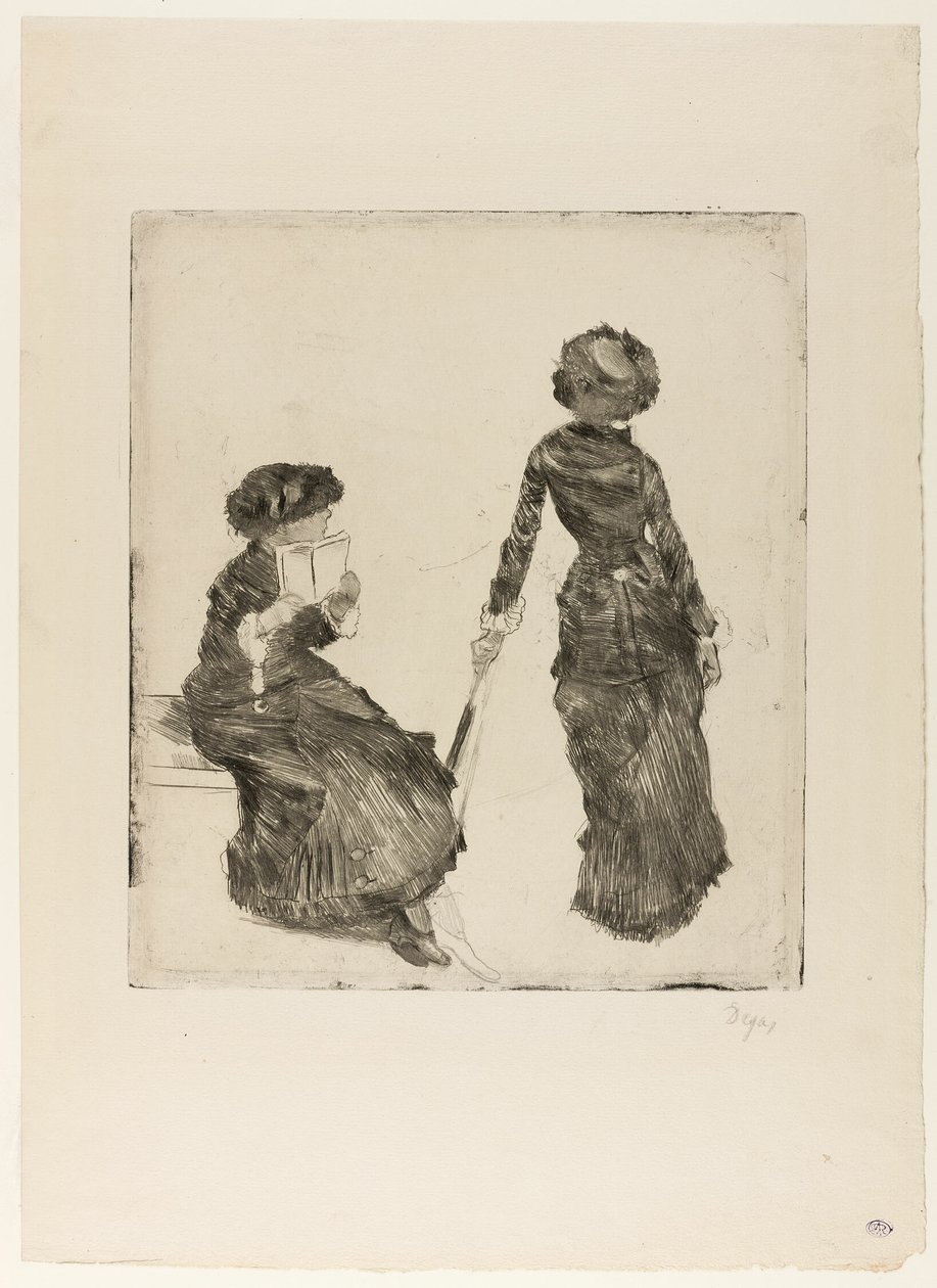 Mary Cassatt på Louvren: Det etruskiska galleriet av Hilaire Germain Edgar Degas