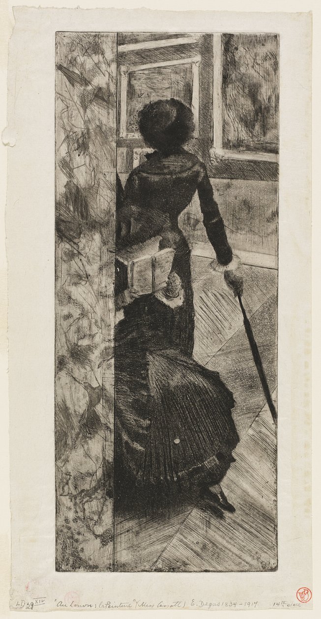 Mary Cassatt i målerigalleriet på Louvren av Hilaire Germain Edgar Degas