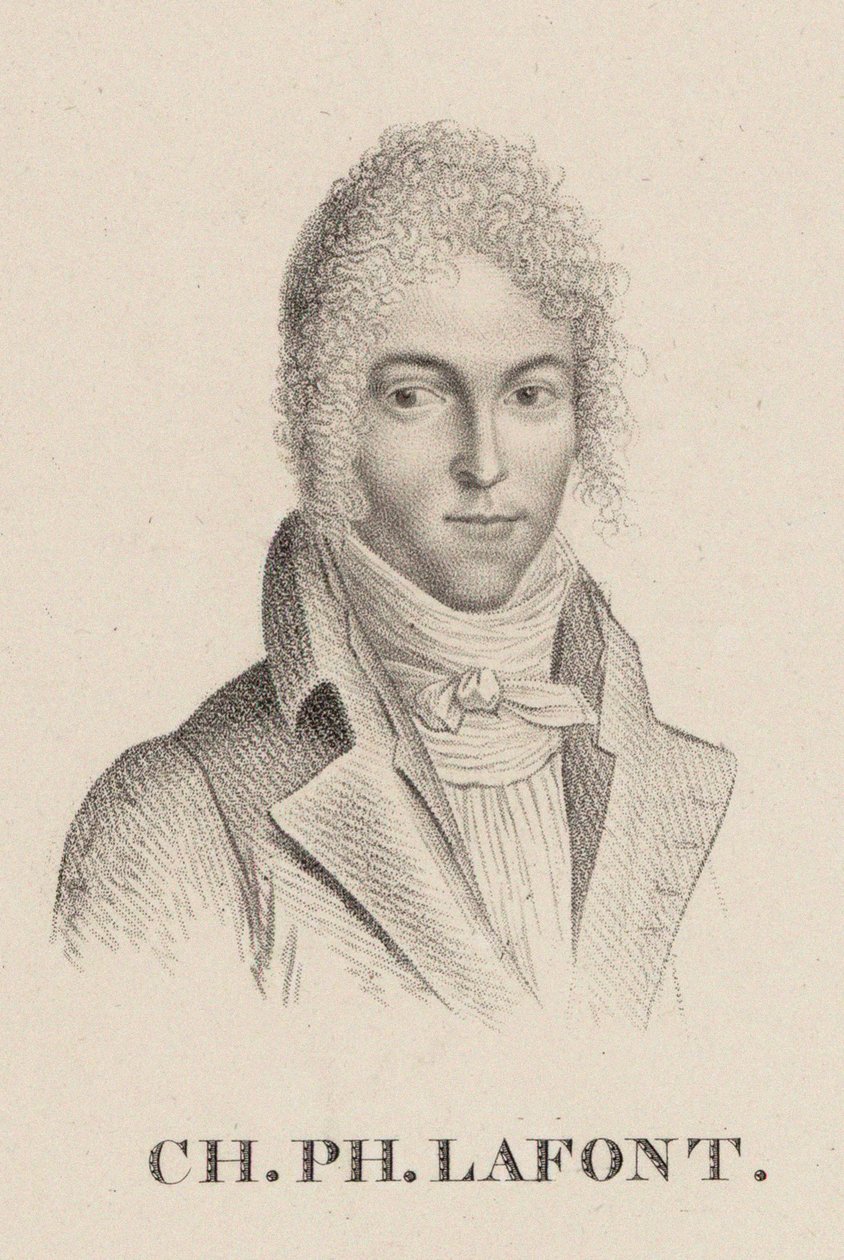 Porträtt av violinisten och kompositören Charles Philippe Lafont 1781-1839. av Hilaire Ledru