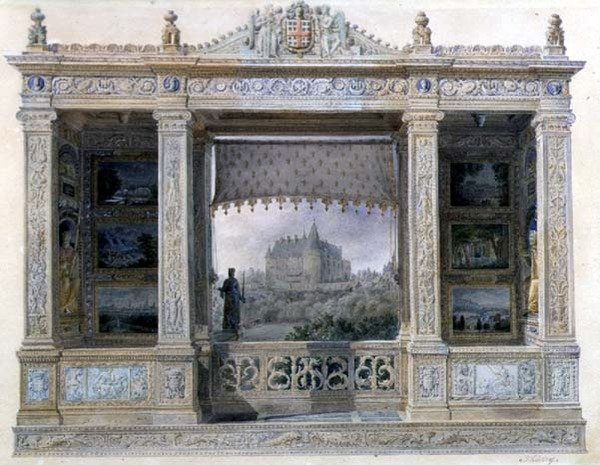 Chateau Chatillon-Coligny-Montmorency, ca 1820 (akvarell på papper) av Hilaire Thierry