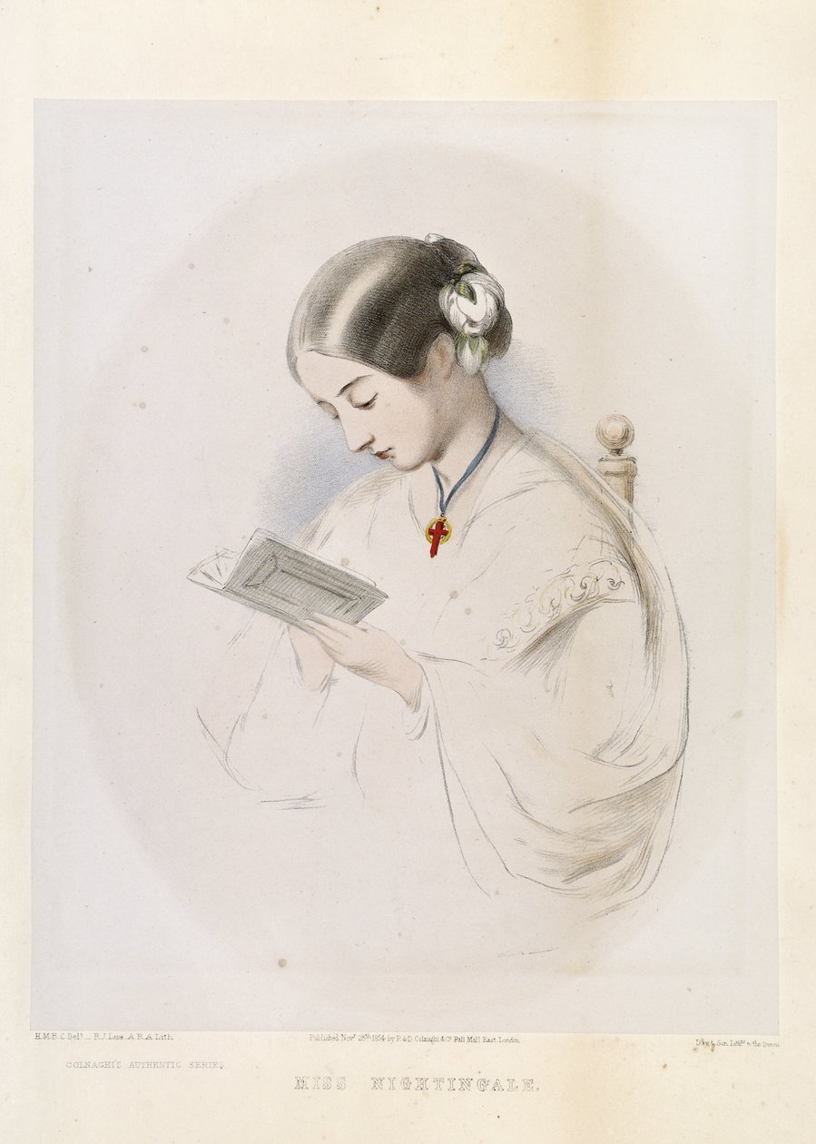 Florence Nightingale, graverad av R.J. Lane, utgiven 1854. av Hilary Bonham-Carter