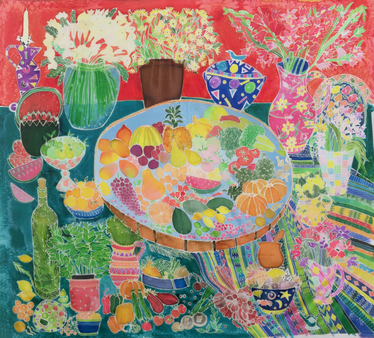 Guatemalas bord, 1995 (färgat bläck på siden) av Hilary Simon