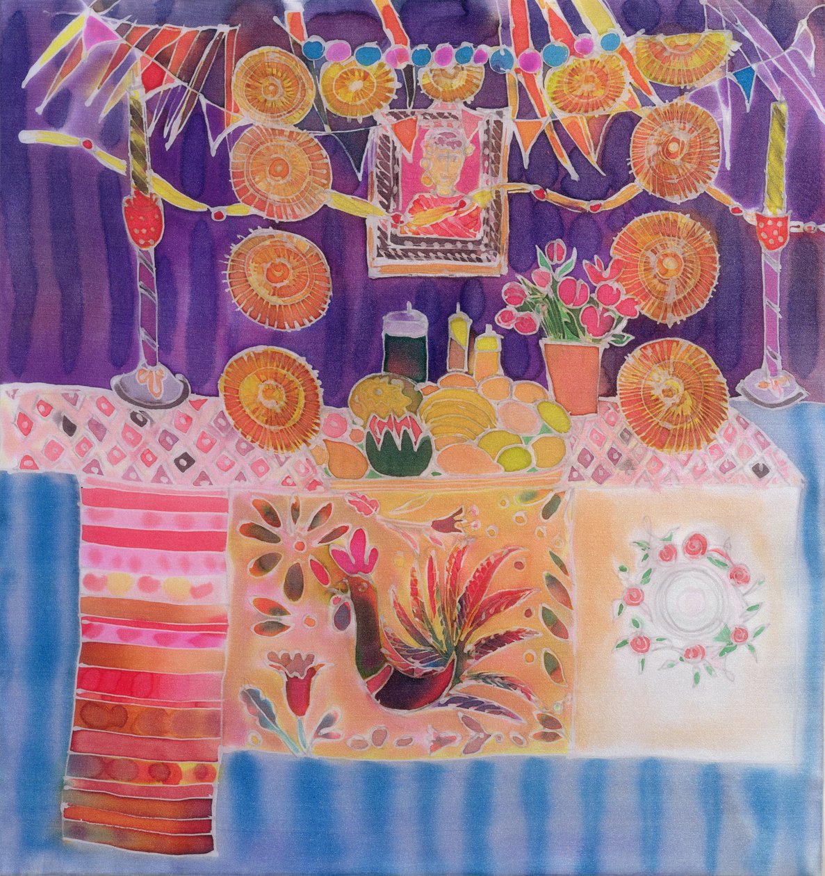 Mexikansk helgedom med Frida Kahlo, 2006 (färgämnen på siden) av Hilary Simon