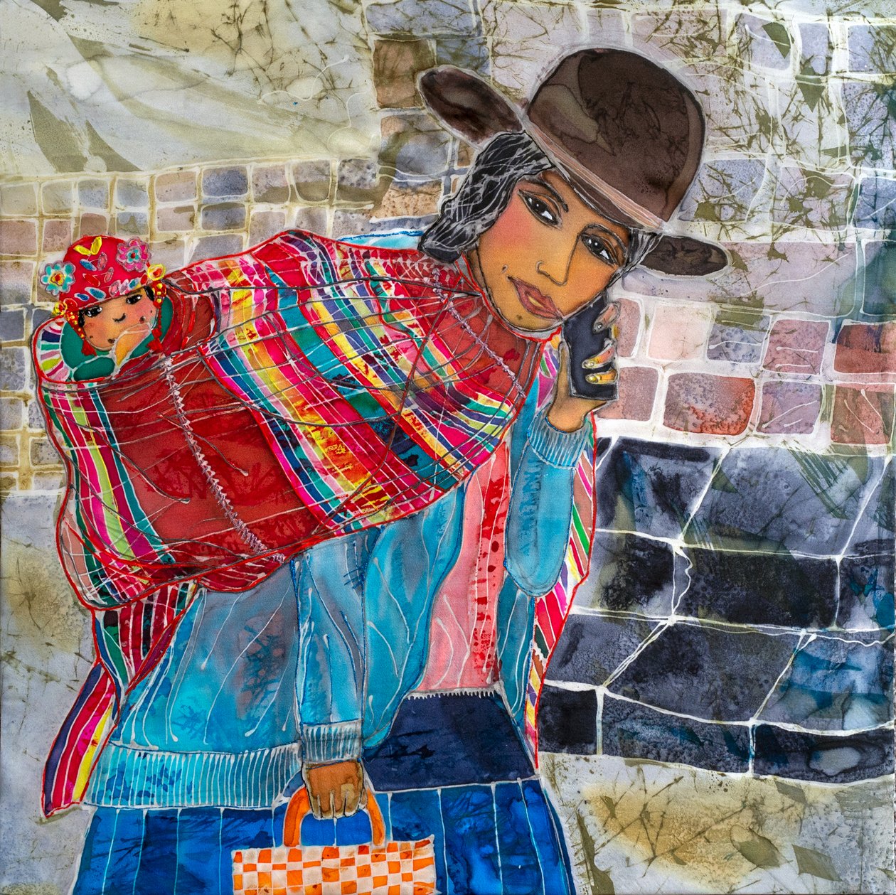Peruana, Mamita och Jolly, Peru, 2023 (färgämnen på siden) av Hilary Simon