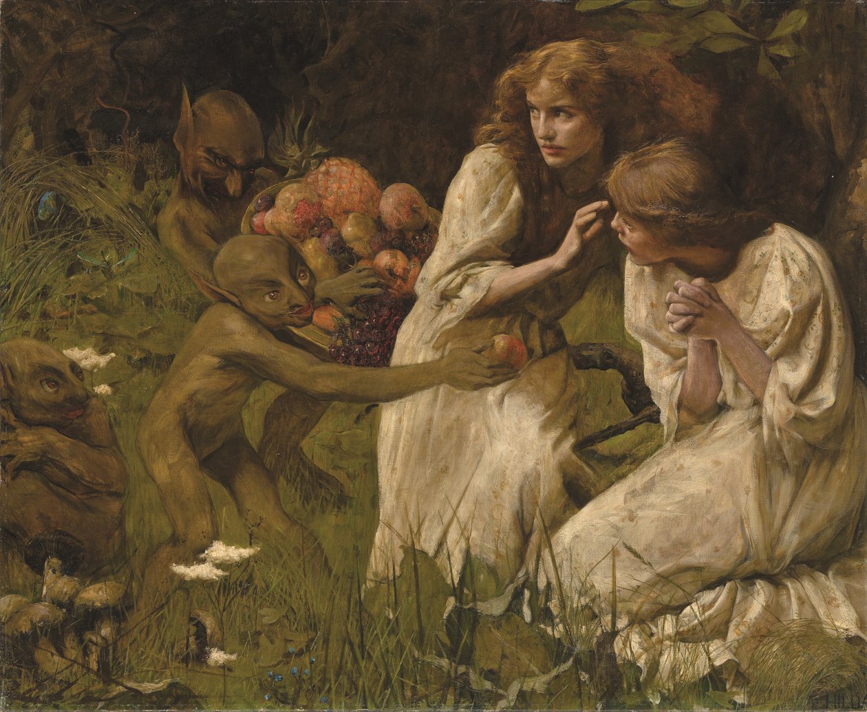 The Goblin Market (olja på duk) av Hilda Koe