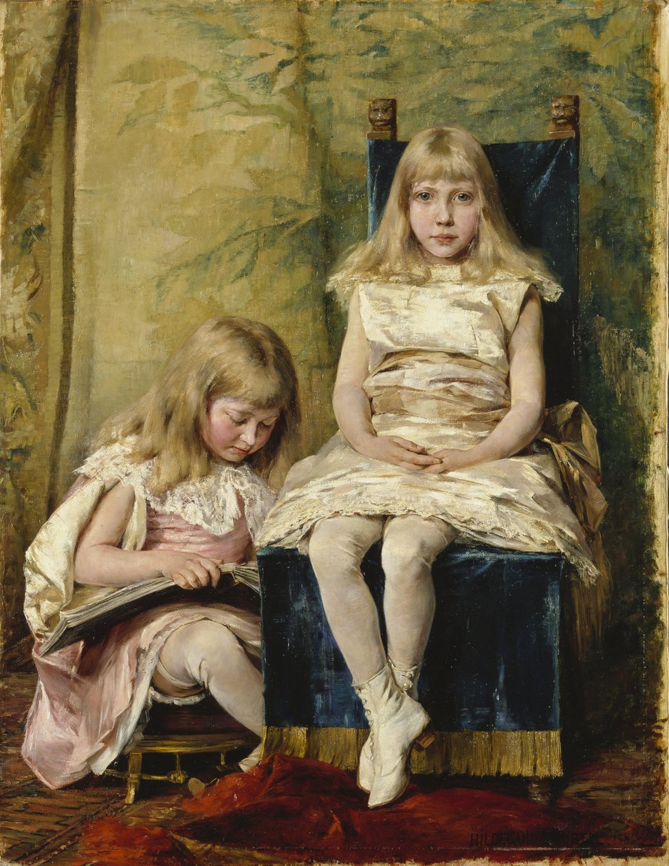 Hildegard och Alfhild Tamm, 1882 av Hildegard Katerina Thorell