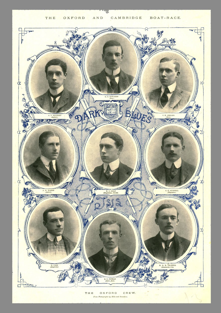 Oxford Crew, Oxford och Cambridge Boat Race, 1898 av Hills and Saunders