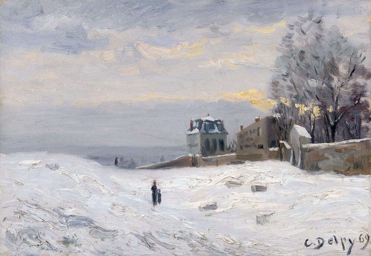Snö i Montmartre, 1869 av Hippolyte Camille Delpy