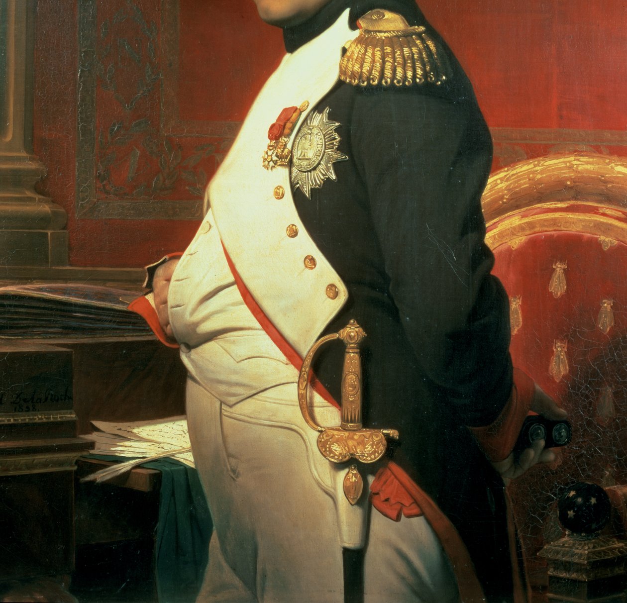 Napoleon 1769-1821 i sitt arbetsrum olja på duk detalj av 35473 av Hippolyte Delaroche