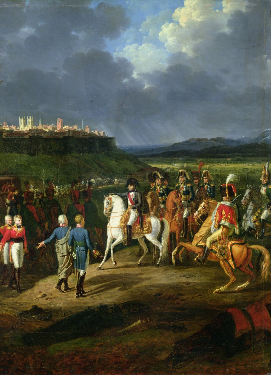 De engelska fångarna på Astorga presenteras för Napoleon Bonaparte (1769-1821) 1809, 1810 (detalj av 176236) av Hippolyte Lecomte