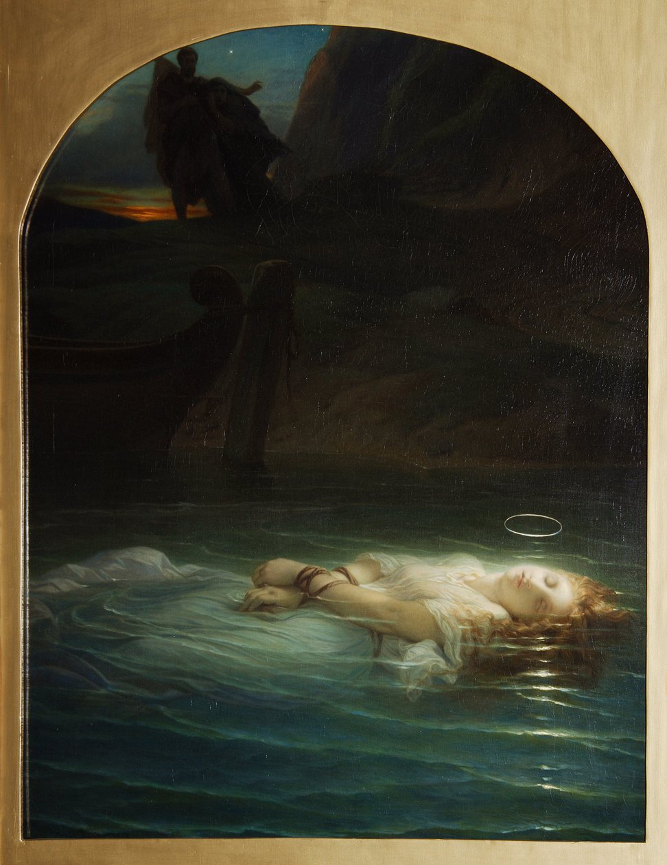 Kristen martyr drunknade i Tibern under Diocletianus regering (244-311) - Målning av Paul Hippolyte Delaroche (1797-1856) olja på duk av Hippolyte (1797 1856) Delaroche