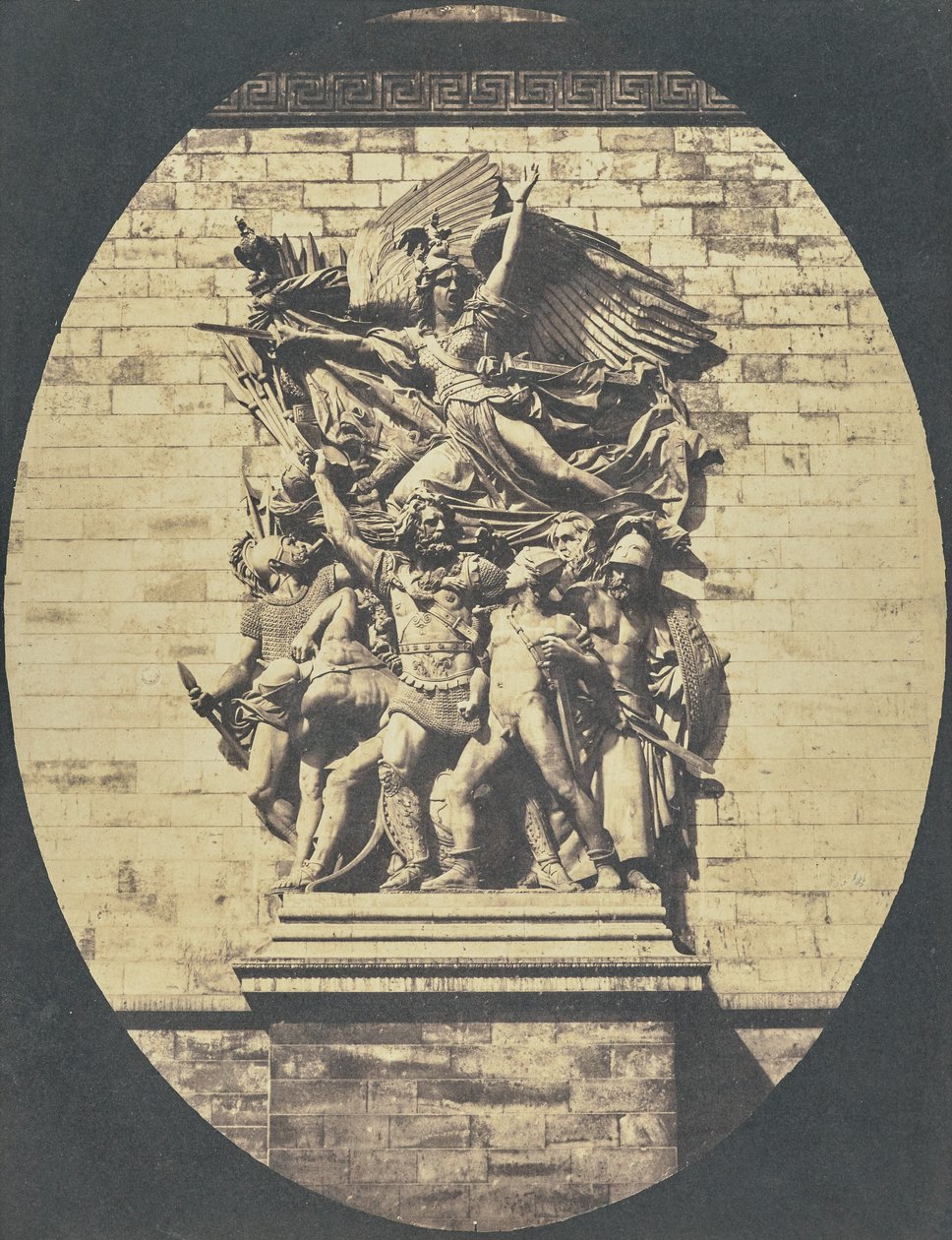 [Detalj av "Le Départ de 1792 (eller La Marseillaise)" av François Rude, Triumfbågen]. av Hippolyte Bayard
