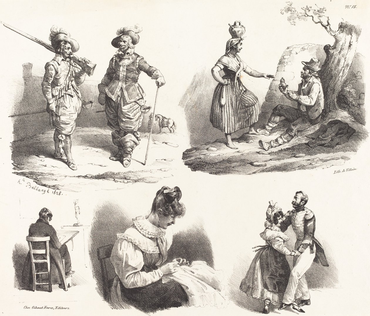 Fem vinjetter av Hippolyte Bellange