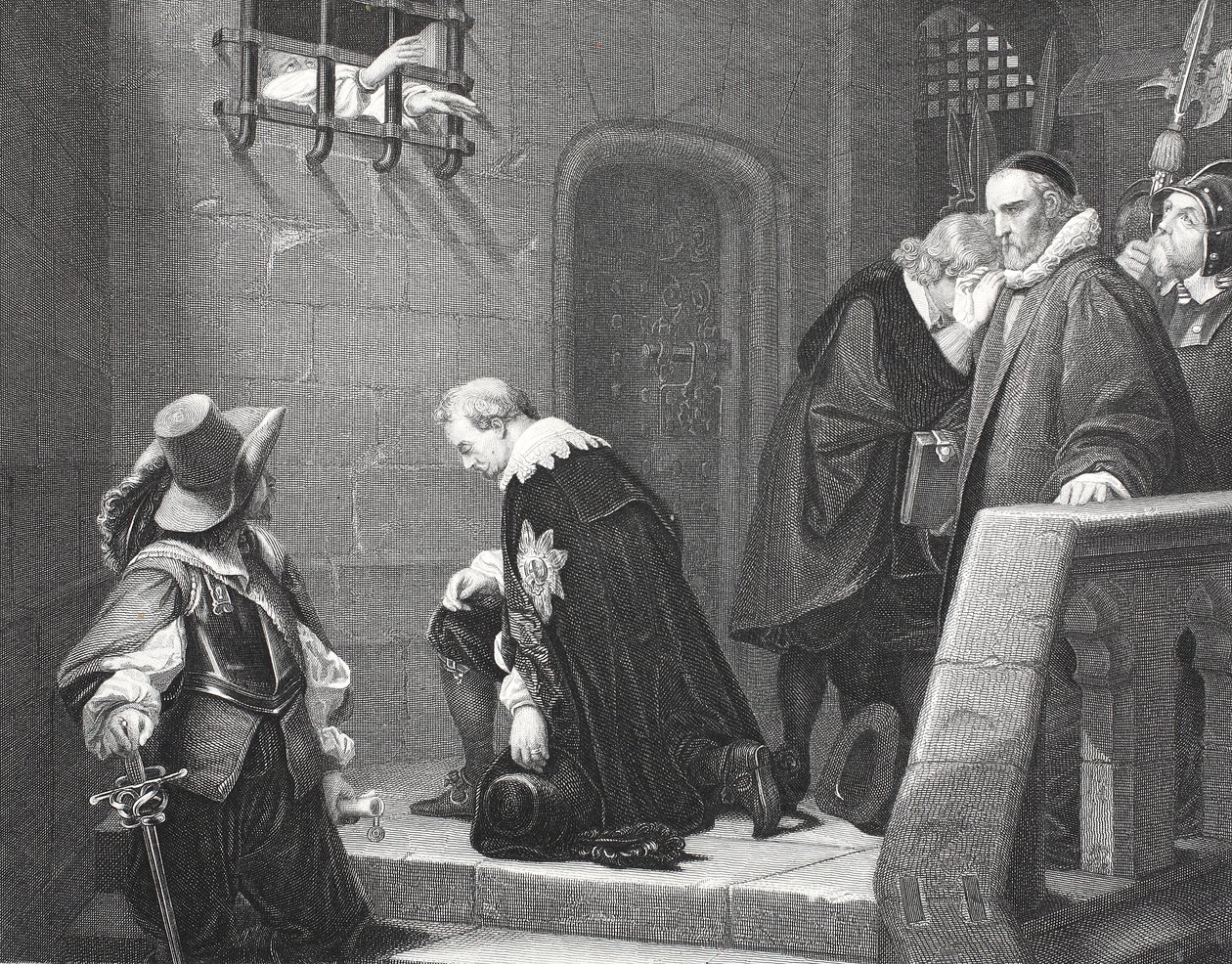 Lord Strafford på väg till avrättning, graverad av A.H. Payne av Hippolyte Delaroche