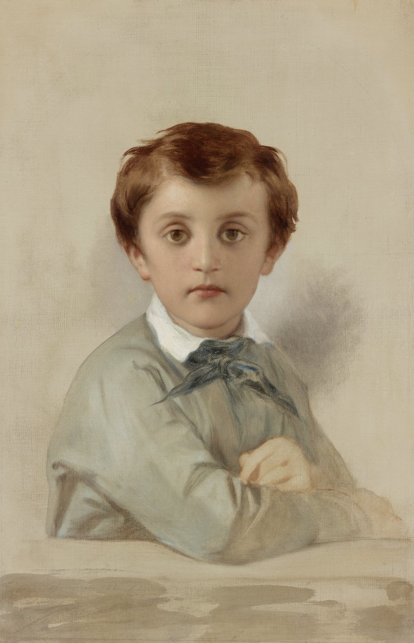 Porträtt av Philippe-Grégoire Delaroche, konstnärens yngre son, 1851 av Hippolyte Delaroche