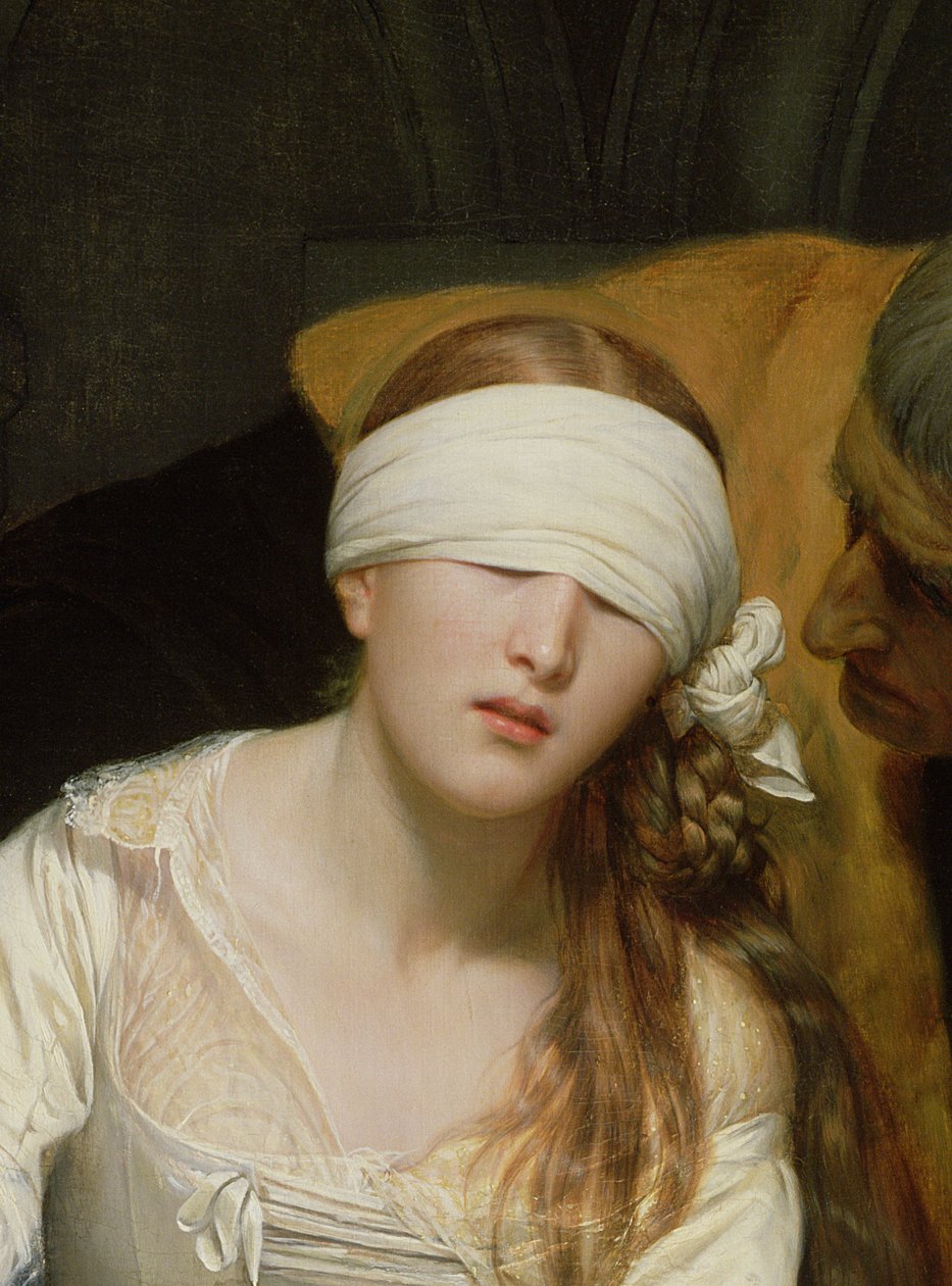 The Execution of Lady Jane Grey, 1833 (detalj av 72630) av Hippolyte Delaroche