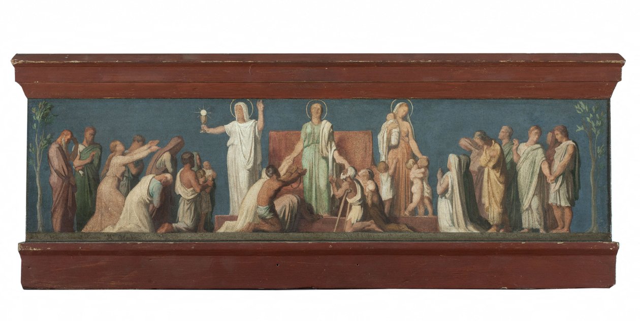 Skiss till kyrkan Saint-Vincent-de-Paul: De tre teologiska dygderna, ca 1848 (olja på trä) av Hippolyte Flandrin