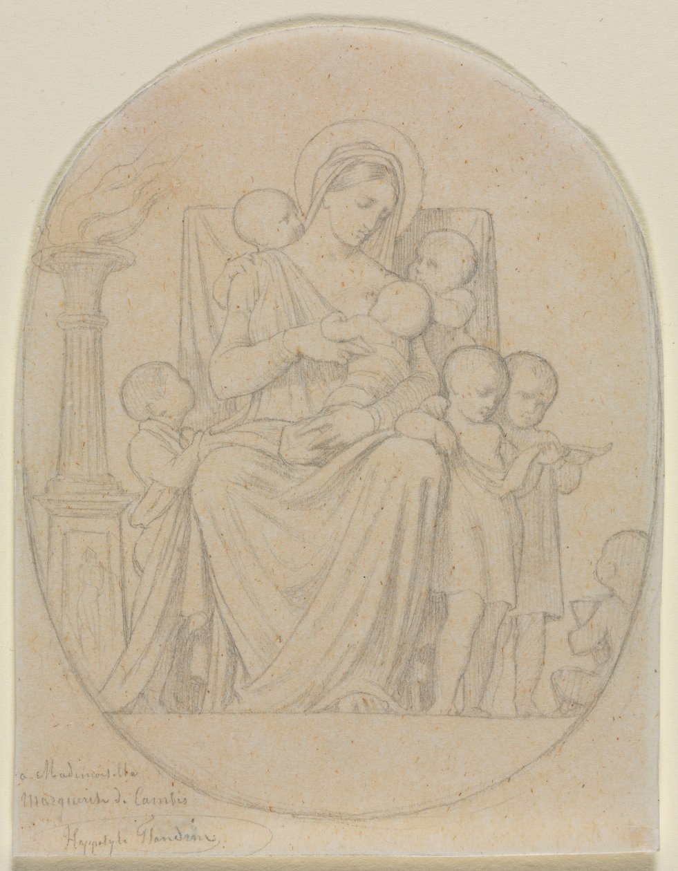 Saint Félicité och hennes sju söner, andra tredje 1800-talet. av Hippolyte Jean Flandrin