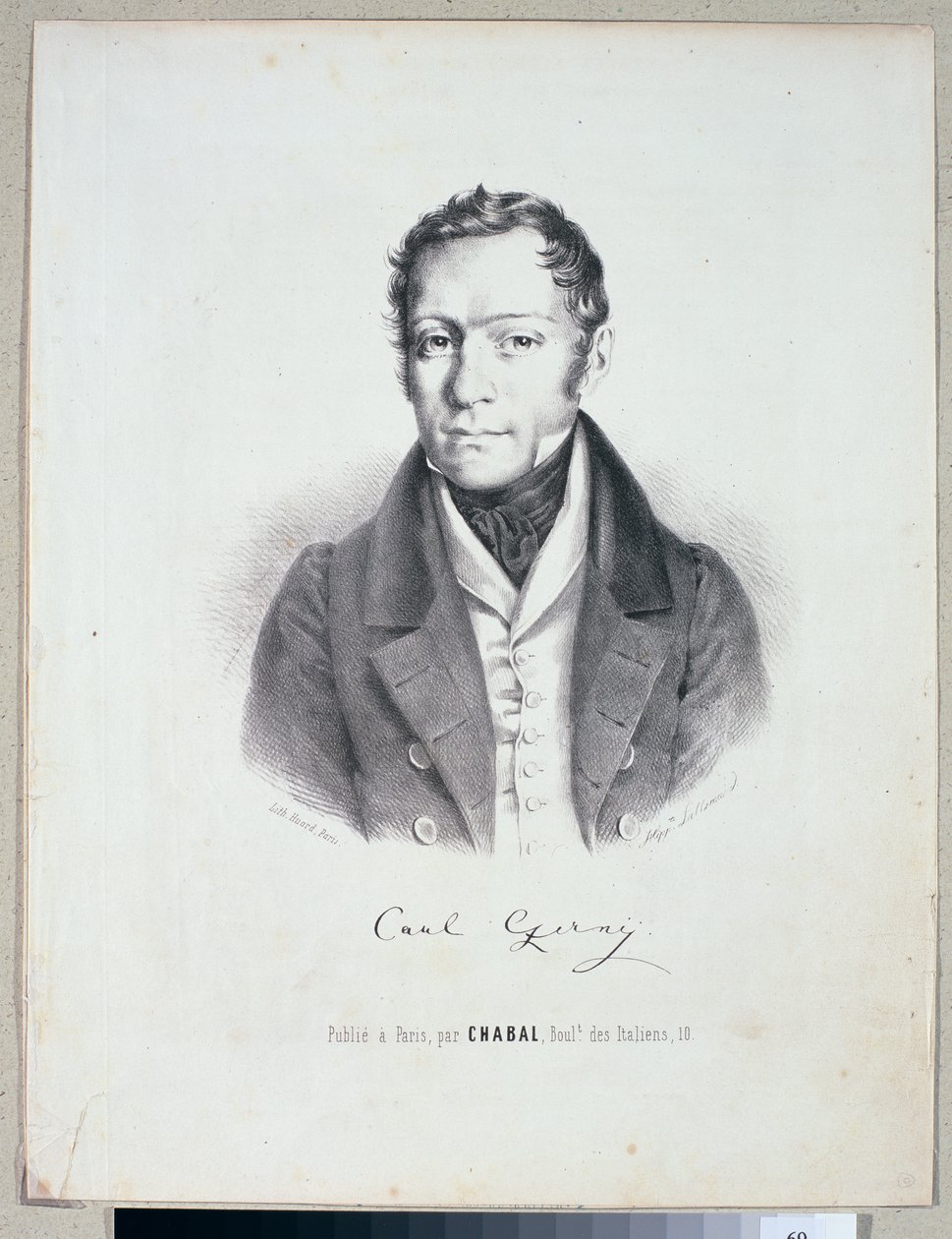 Carl Czerny (1791-1857) graverad av Huard av Hippolyte Lallemand