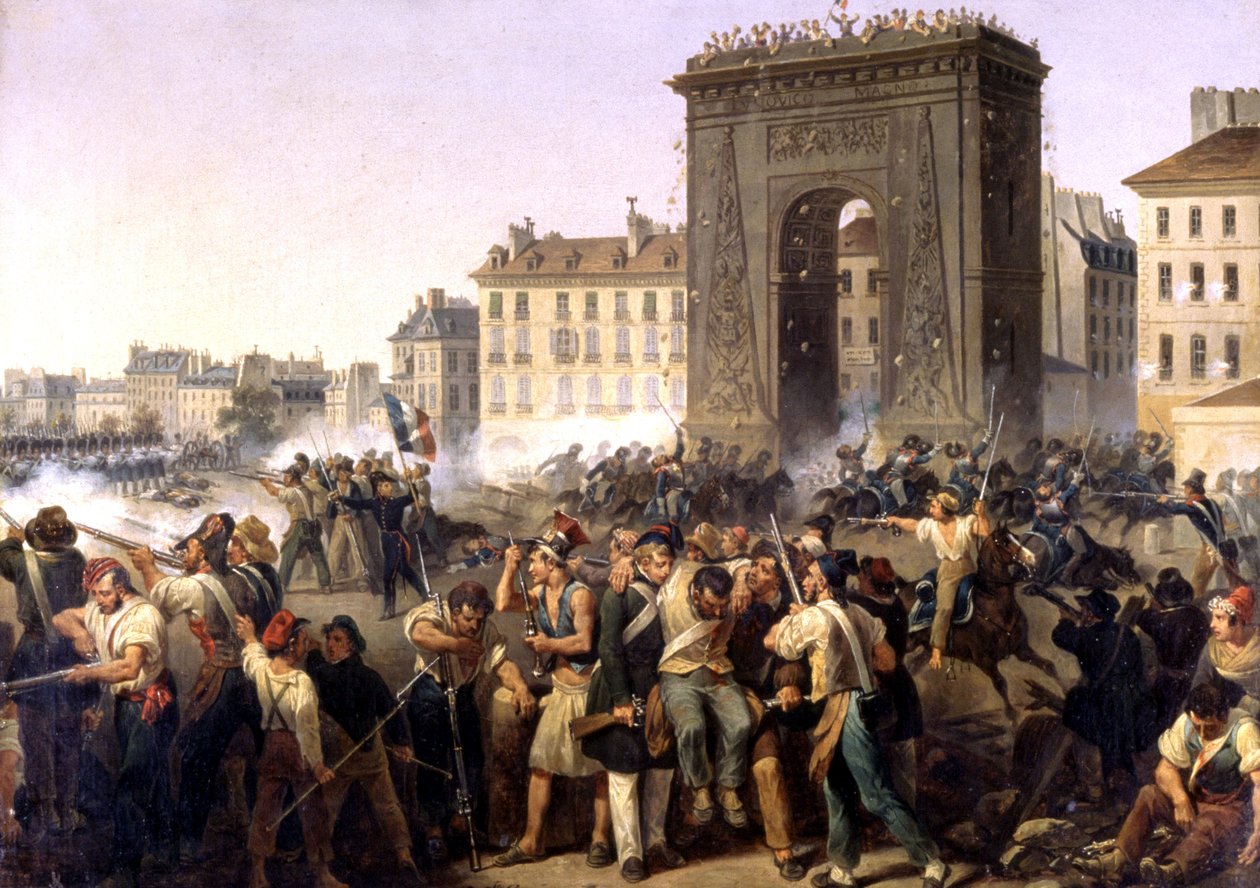Överfall vid Saint Denis-porten, målning 1830 av Hippolyte Lecomte