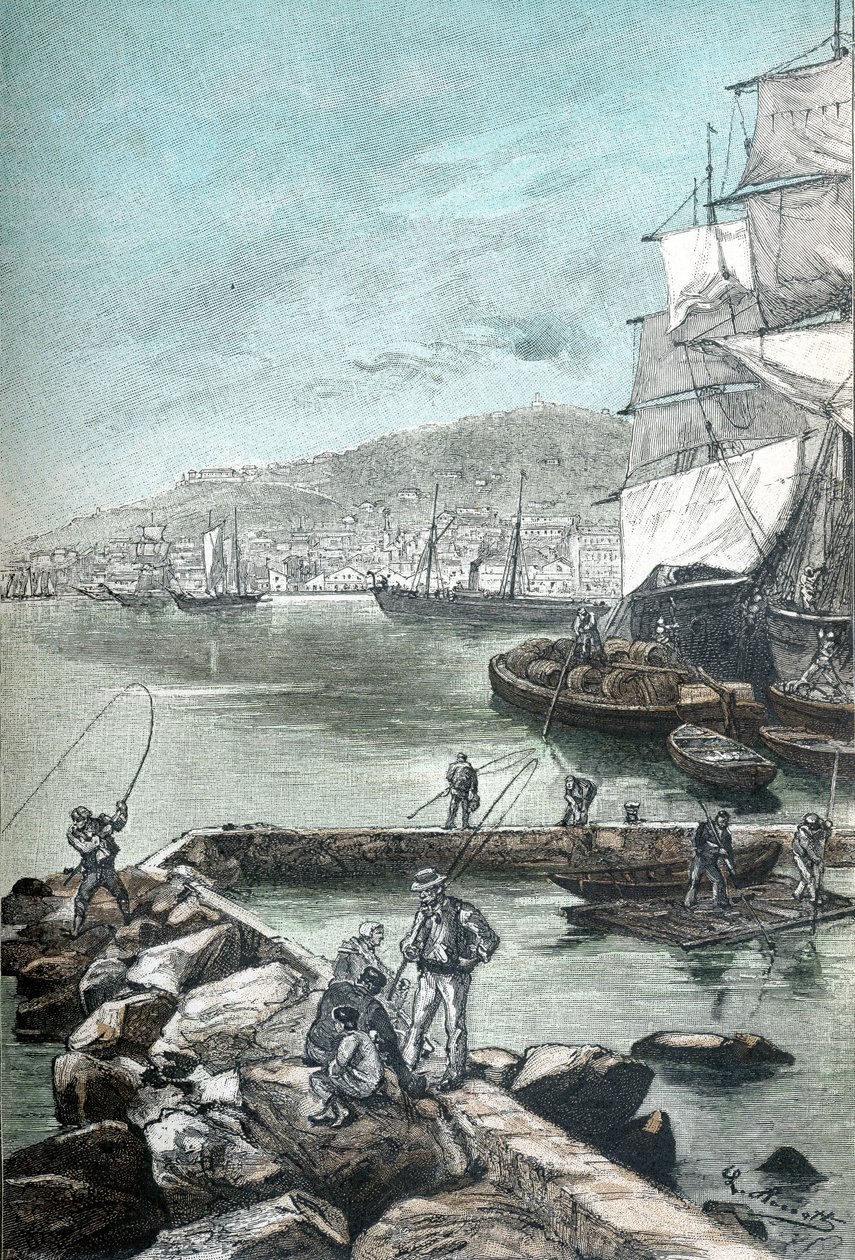 Illustration i kromotypografi för "Clovis Dardentor" av Jules Verne, gravyr av L. Benett för upplagan Hetzel 1896 (gravyr) av Hippolyte Leon Benett