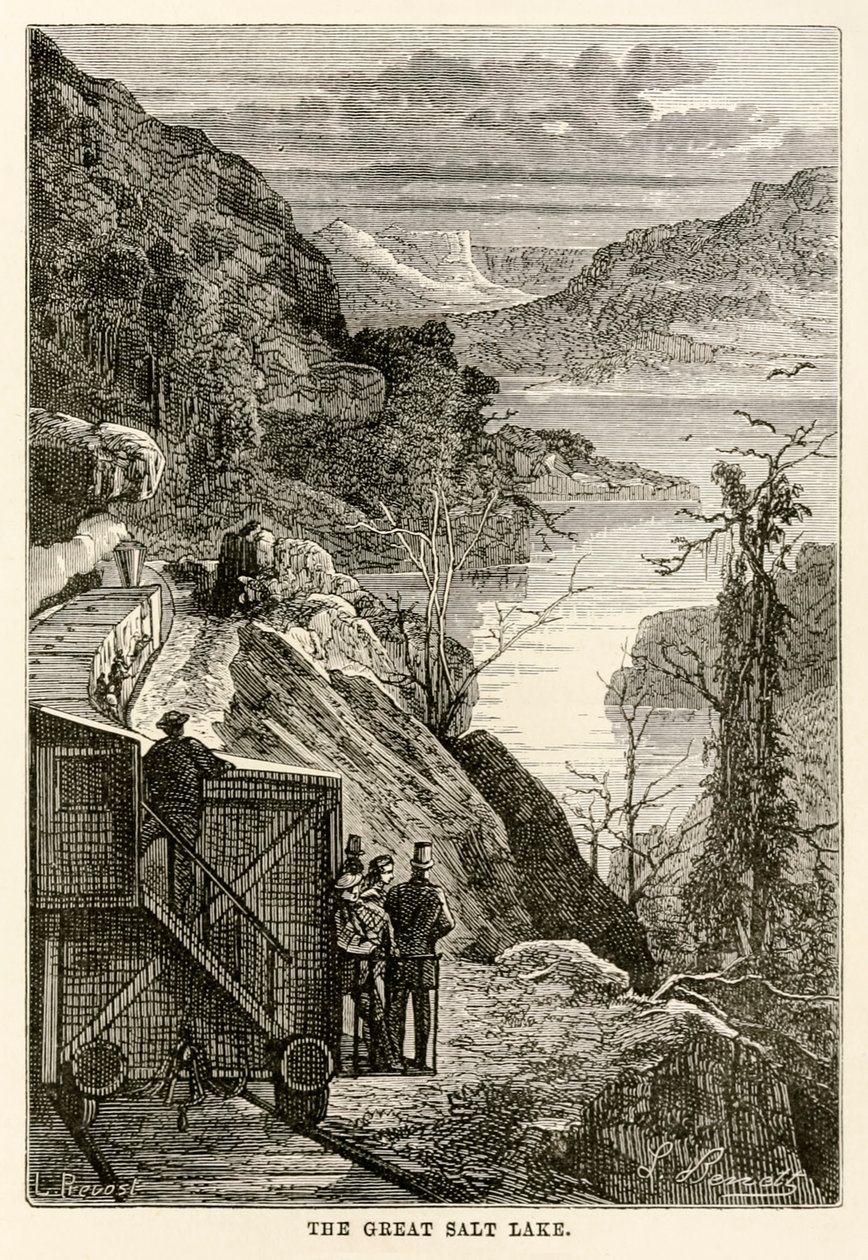 Den stora saltsjön, från hela världen på åttio dagar av Jules Verne (1828-1905) graverad av Prévost, 1873 av Hippolyte Leon after Benett