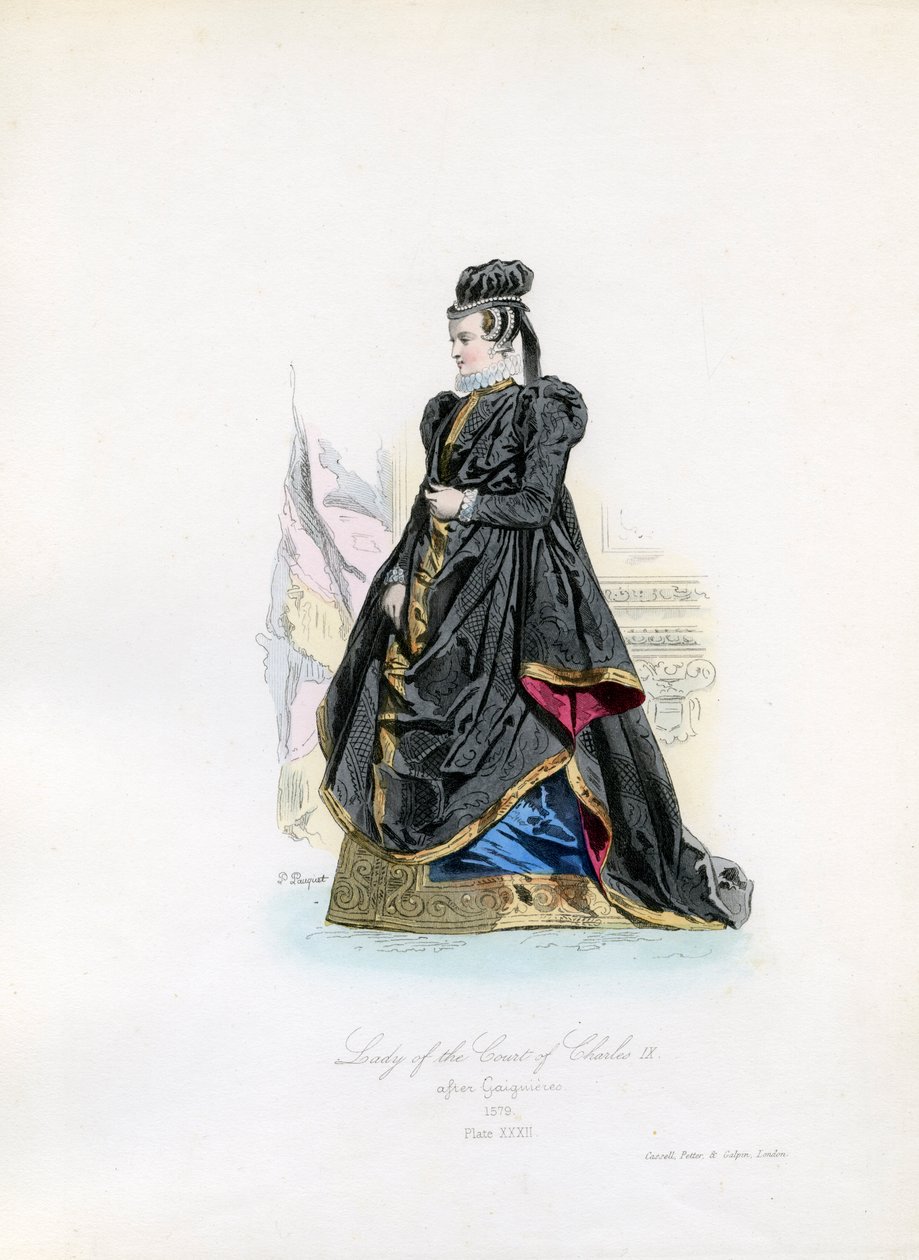 Dam vid Karl IX:s hov av Hippolyte Louis and Polydore Pauquet
