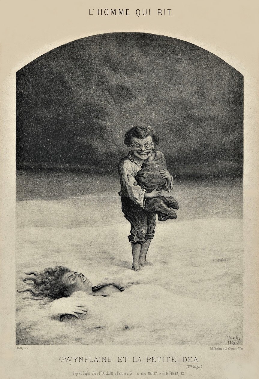 Mannen som skrattar - Gwynplaine och Little Dea av Hippolyte Mailly