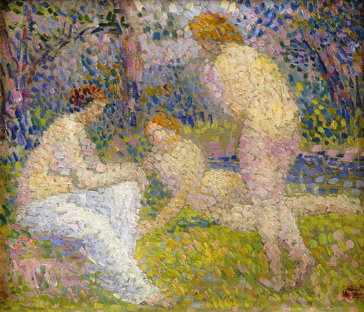 Badgäster; Simmare, av Hippolyte Petitjean
