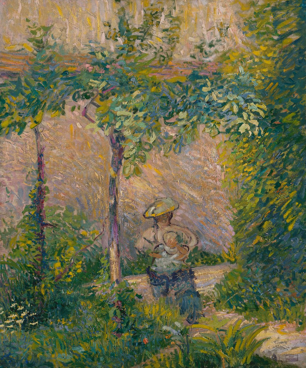 Woman in the Garden (olja på duk) av Hippolyte Petitjean