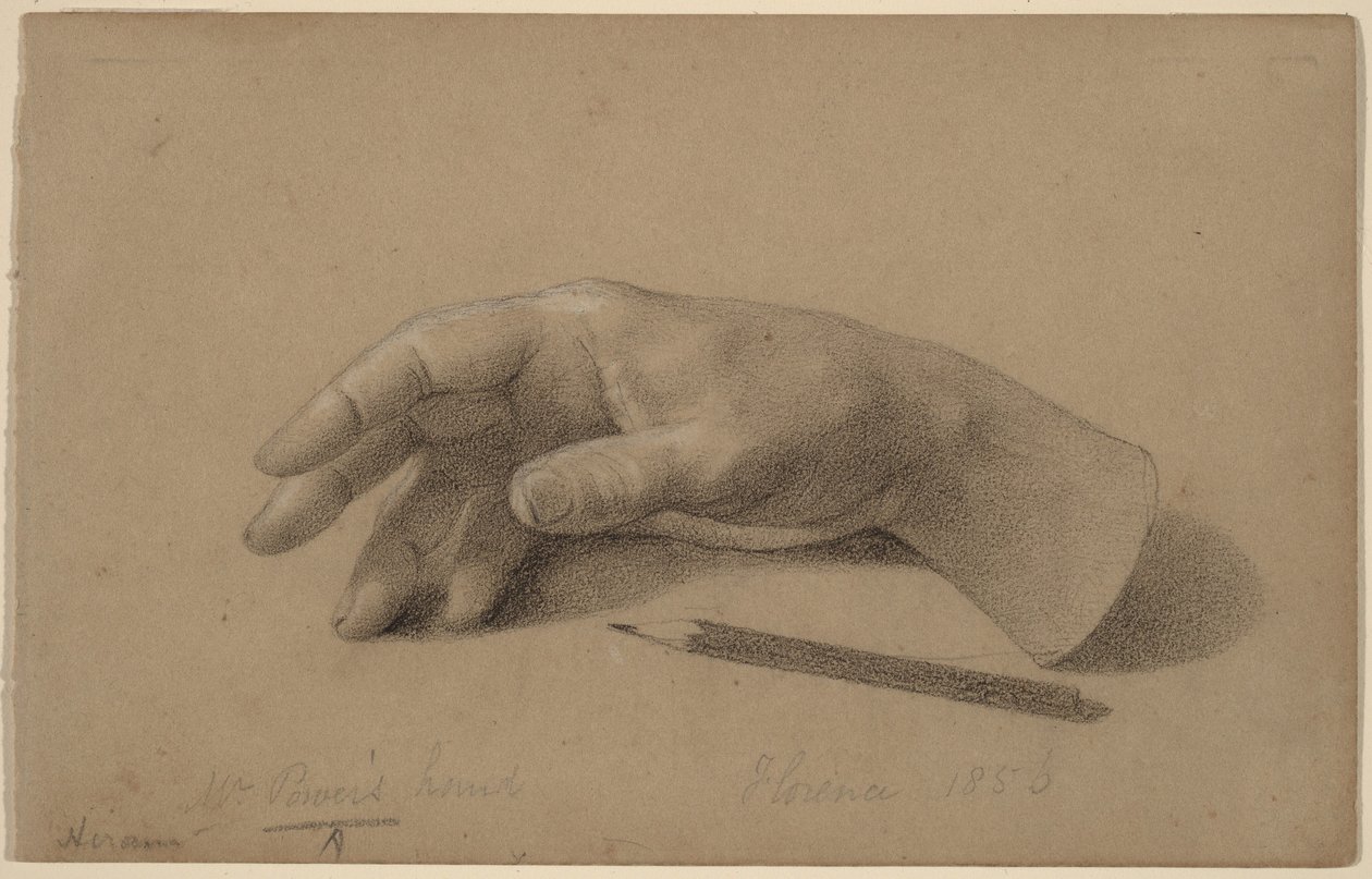 Studie av en hand av Hiram Powers