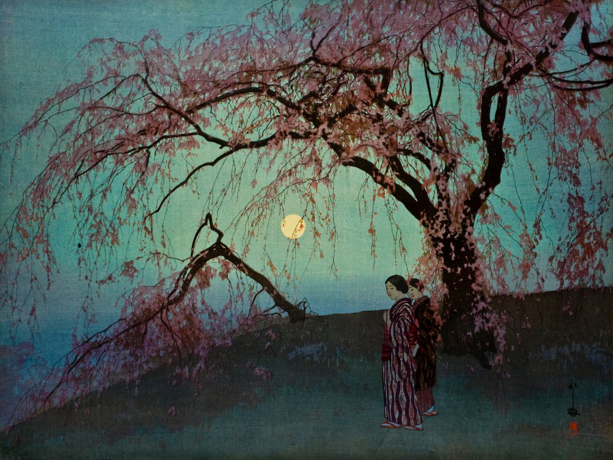 Kumoi-Zakura (Kumoi-körsbärsträd) av Hiroshi Yoshida