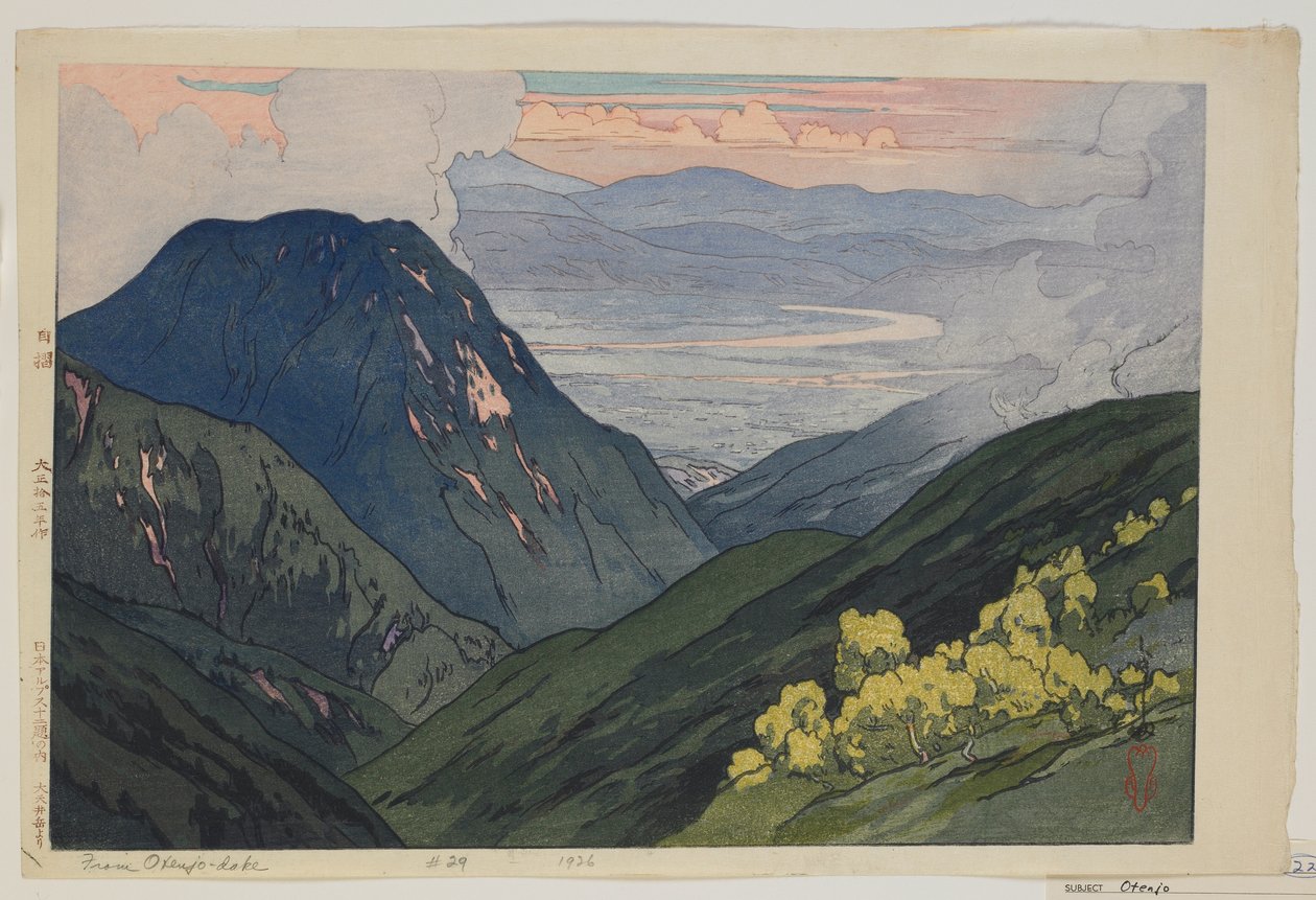 Från Daitenjodake, från serien, Tolv scener i de japanska alperna, Taisho-eran av Hiroshi Yoshida