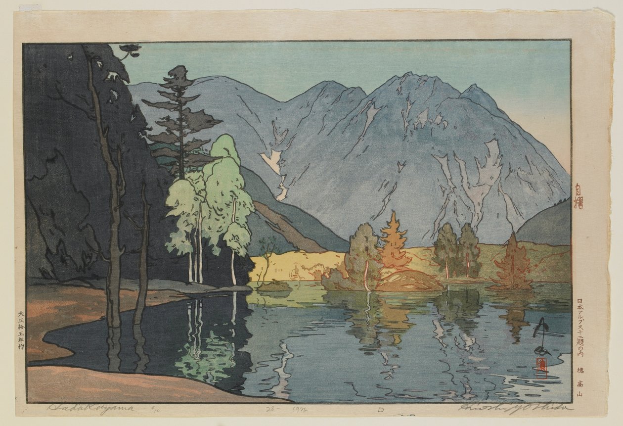 Hodakayama, från serien, Tolv scener i de japanska alperna, Taisho-eran av Hiroshi Yoshida