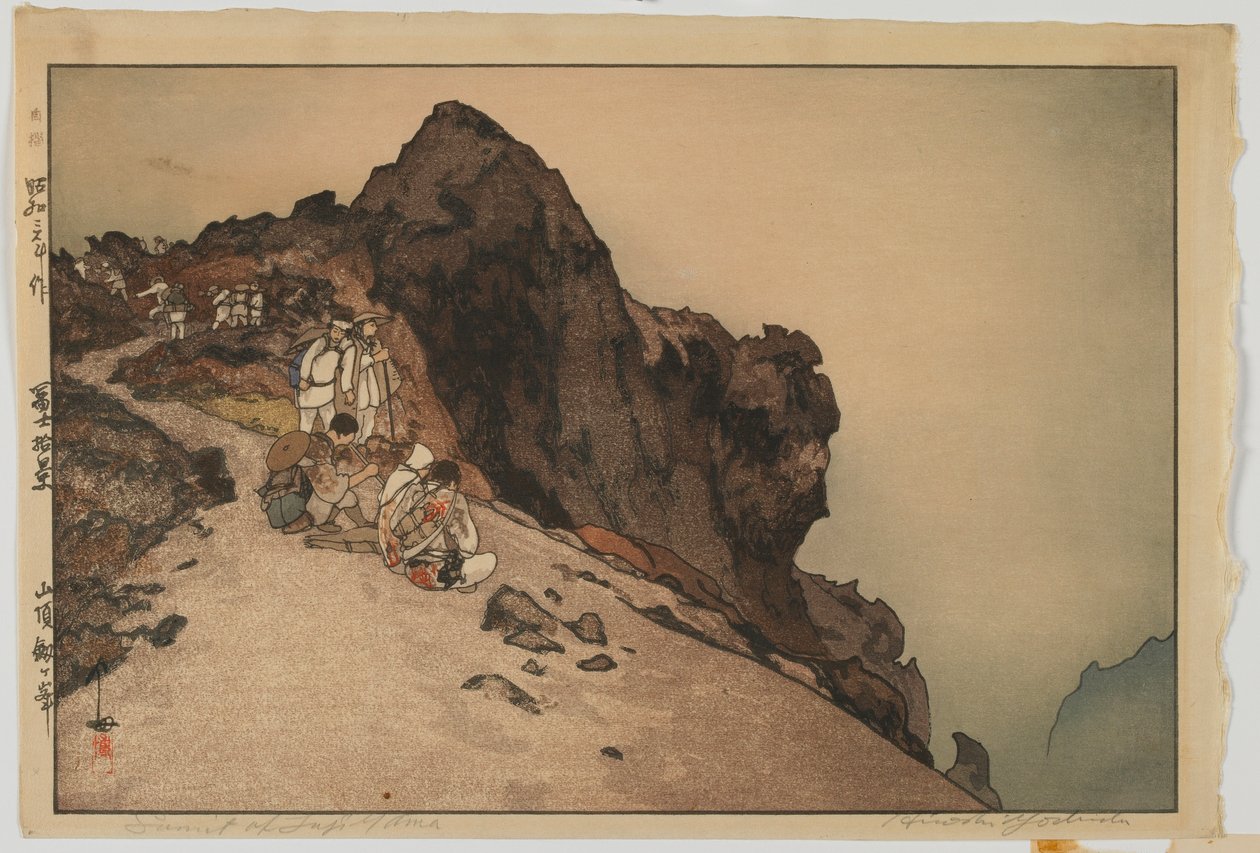 Summit of Fuji, från serien, Ten Views of Mount Fuji, Showa-era av Hiroshi Yoshida