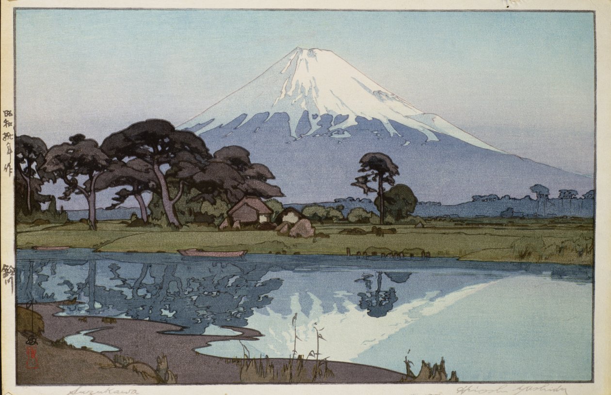Sjön vid Suzakawa av Hiroshi Yoshida