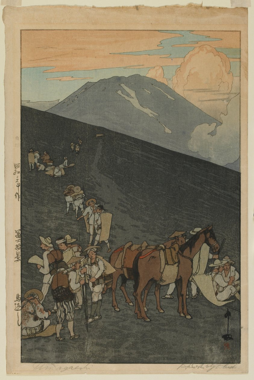 Umagaeshi, från serien, Ten Views of Mount Fuji, Showa-era av Hiroshi Yoshida