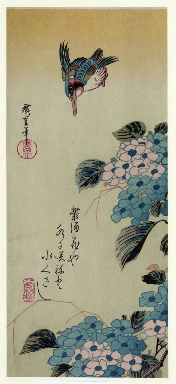Mizuhi Kuma Semi (HYD-kolumn Gau Draft d gf fishe r) av Utagawa Hiroshige