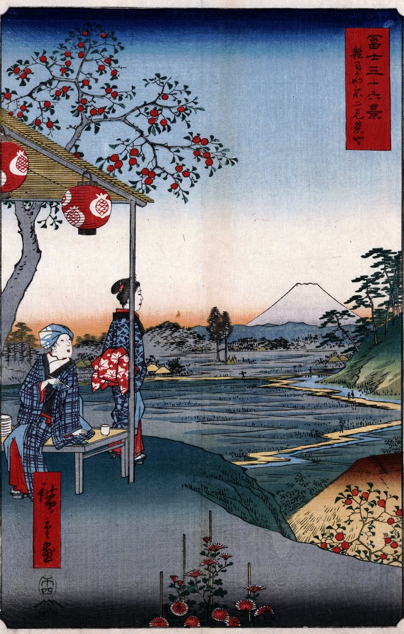 The Teahouse with the View of Mt. Fuji av Utagawa Hiroshige