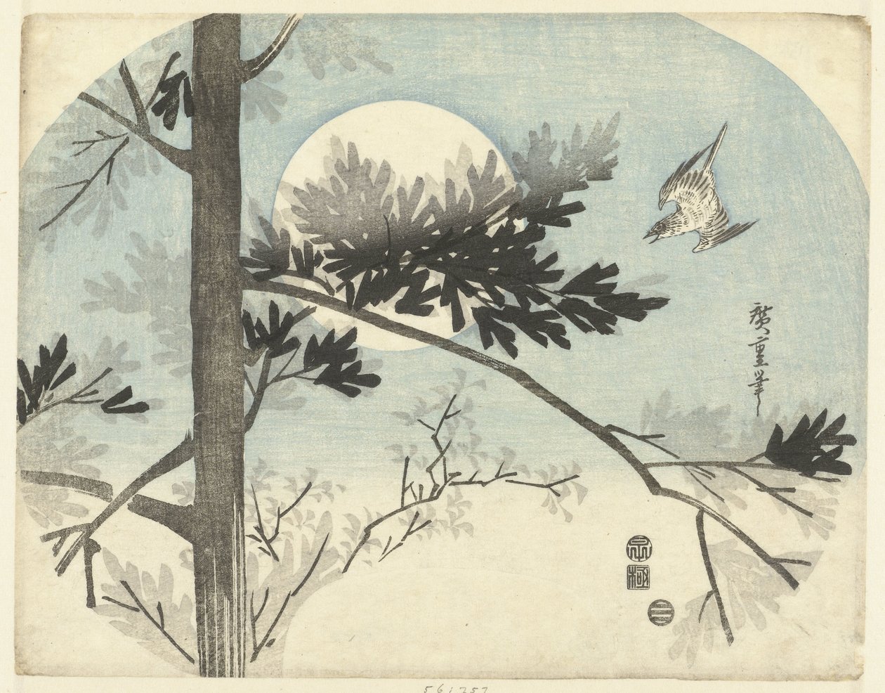 Gök och tall av Hiroshige (I) , Utagawa